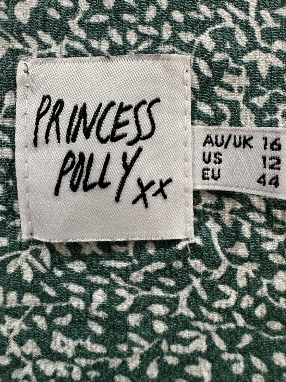 Princess Polly Speckled Sage Button-Front V-Neck Mini Dress - Picture 4 of 4